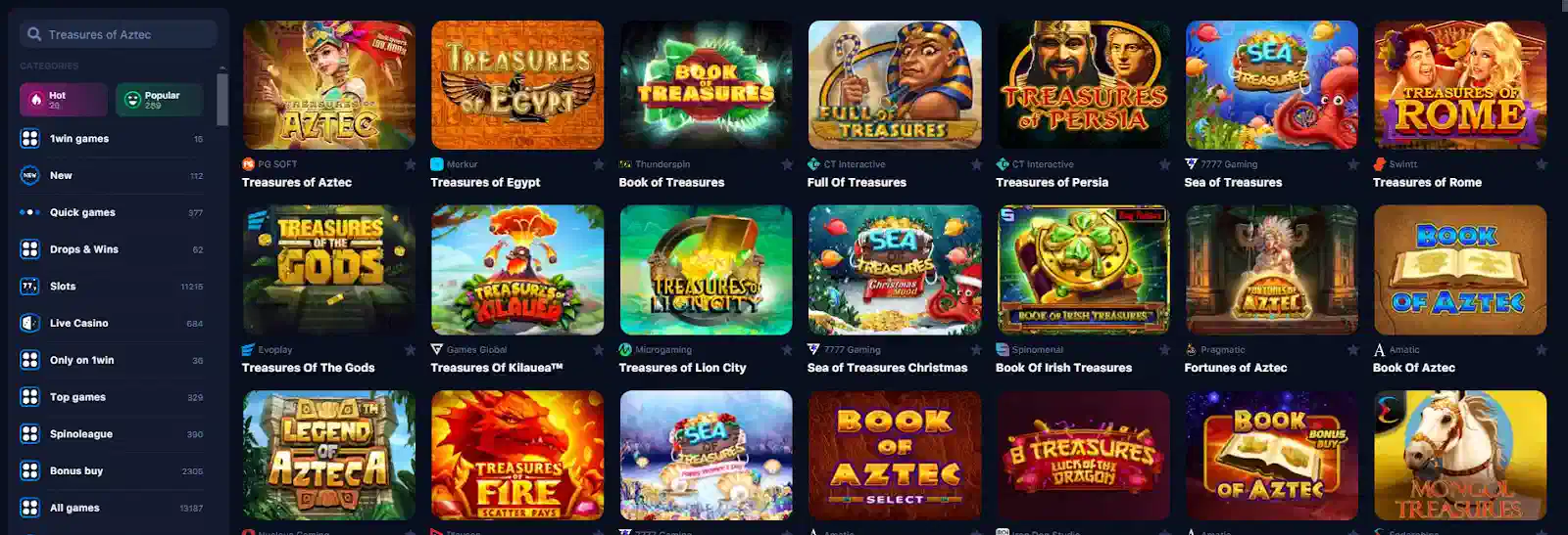 1win Treasures of Aztec