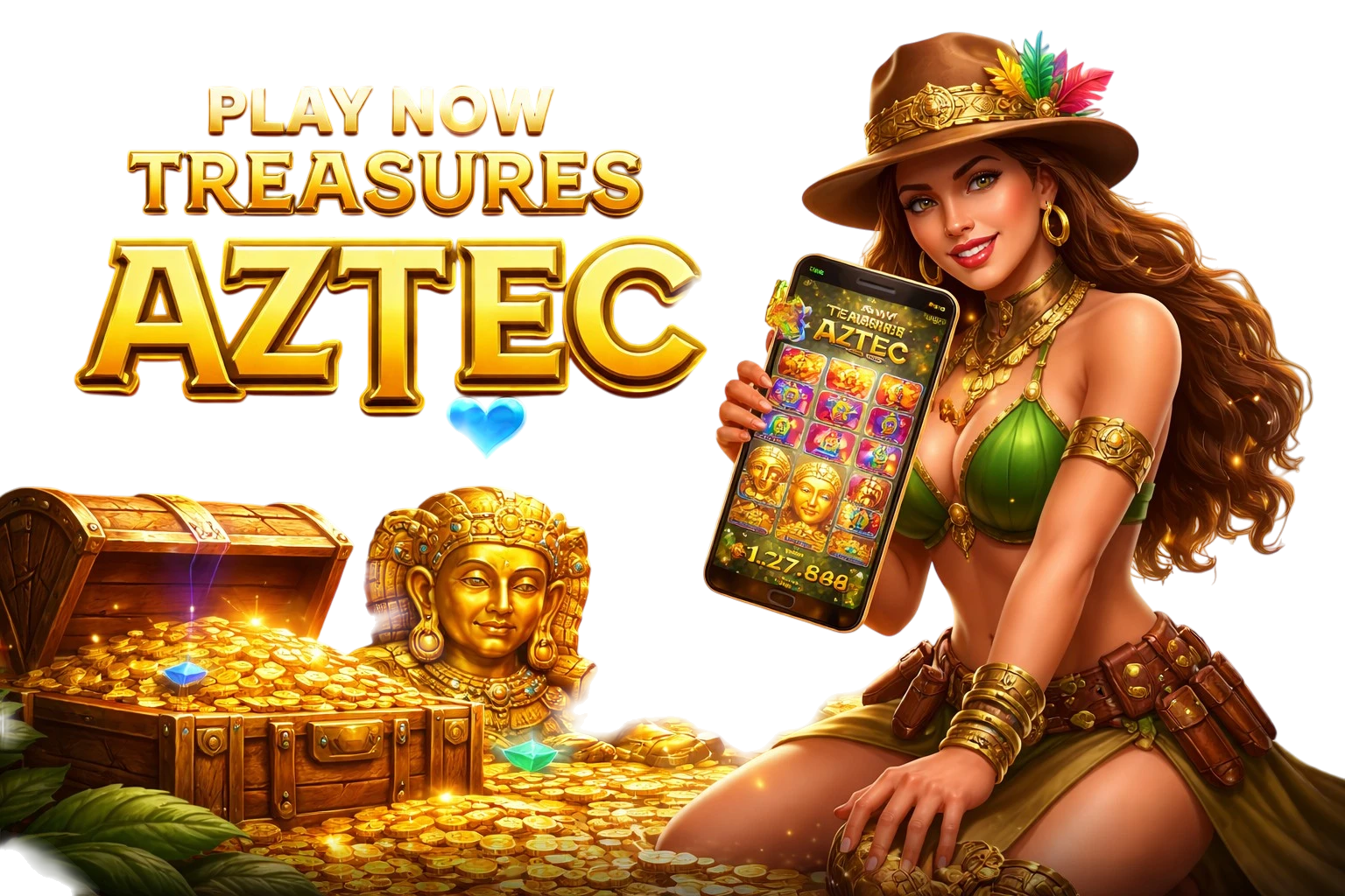 แอป Treasures of Aztec บนมือถือ พร้อมเกมสล็อตและสมบัติทองคำ