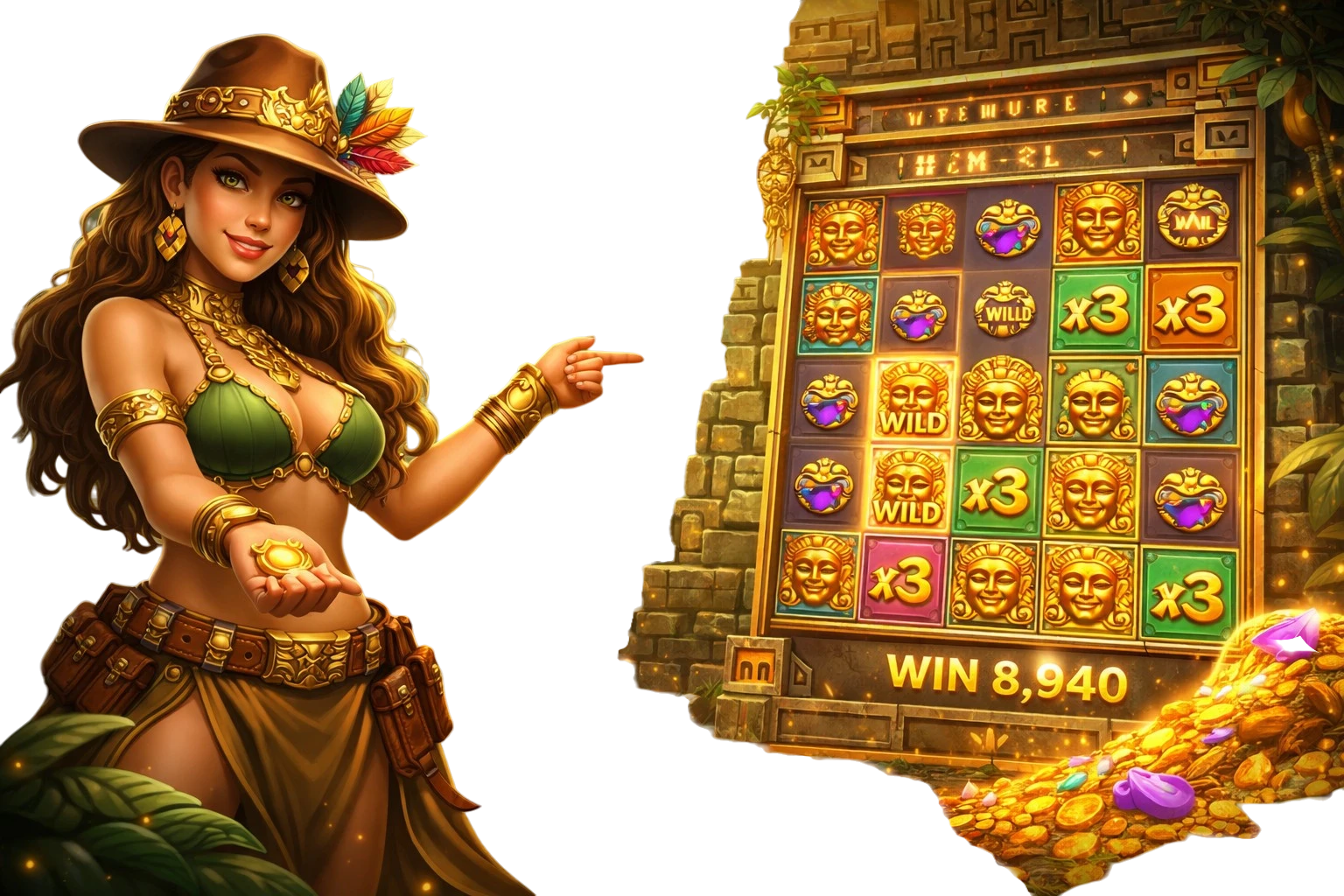 เกม Treasures of Aztec โหมดเดโม พร้อมสล็อตและนักสำรวจ